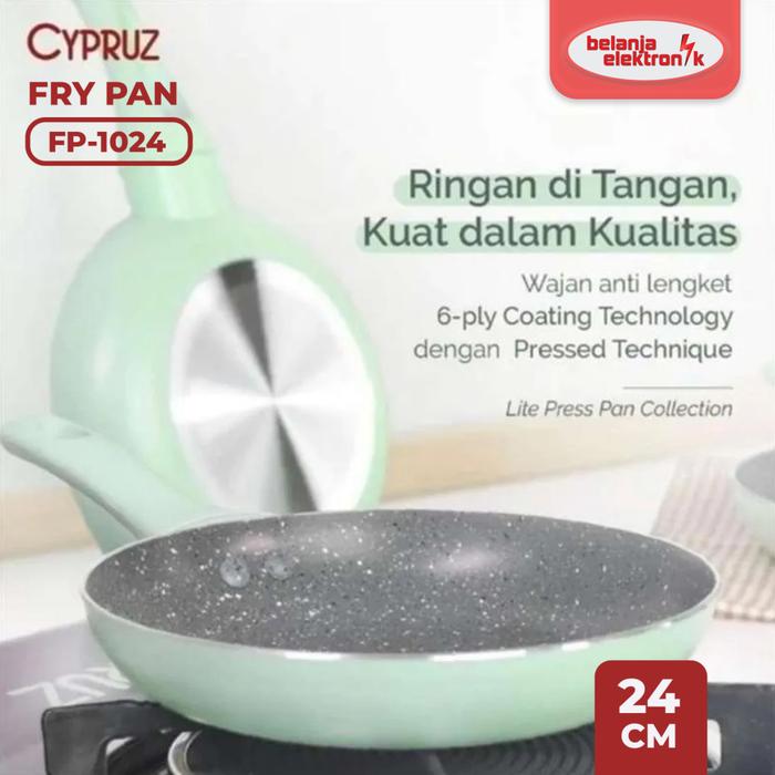 Gambar CYPRUZ PRESS FRY PAN FEATHERLIGHT SERIES 24cm (24X1) FP-1024 dari Belanja Elektronik undefined Tokopedia