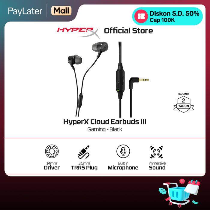 Gambar HyperX Cloud Earbuds III Gaming Wired - Red / Black 3.5mm TRRS plug Stereo Bass Microphone PC Nintendo Switch Console Controllers Official - Black dari HyperX Indonesia Kota Administrasi Jakarta Utara Tokopedia
