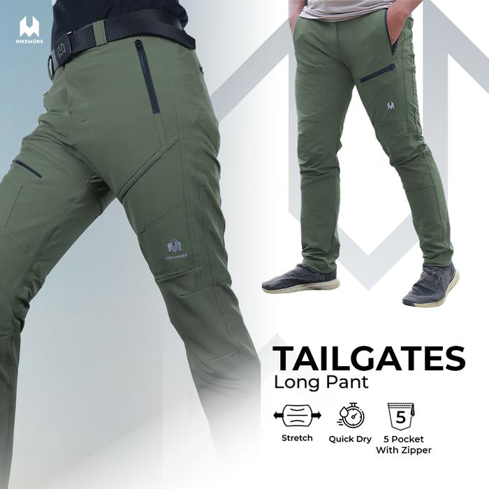 Gambar Celana Panjang Fashionable Hikemore Tailgates Prem Slimfit Quickdry - Army, XL dari Hikemore undefined Tokopedia