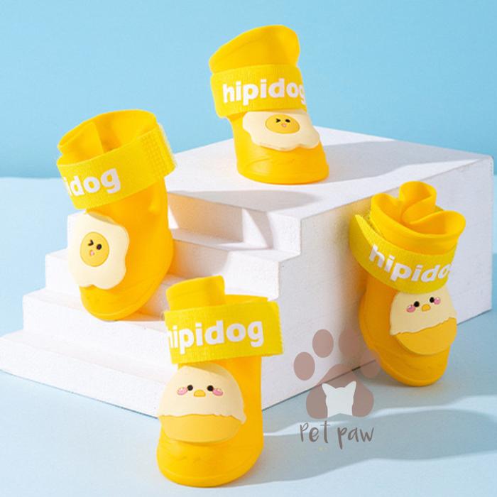 Gambar Sepatu Anjing Karet Chicken Egg Boots Anabul Anti Air Hujan Waterproof - YELLOW, S dari Petpaw.id undefined Tokopedia