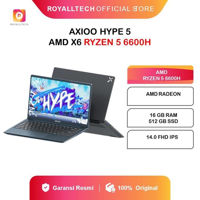 Promo Laptop Axioo Hype 5 AMD X6 Ryzen 5 6600H 16GB 512GB SSD W11