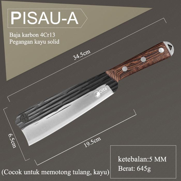 Gambar pisau Daging pisau Koki pisau baja Premium pisau Dapur Super Tajam Unik Garis-Garis Kitchenware pisau baja titanium steel kecil - PISAU-A dari OITA ONLINE undefined Tokopedia