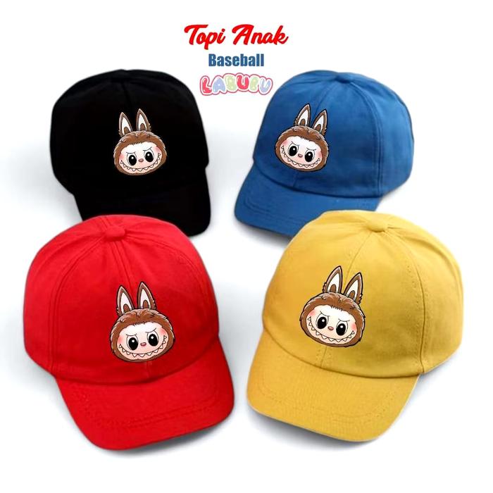 Gambar Topi Labubu Anak Laki Laki Perempuan Bahan Drill - BIRU dari Toko kia_NEW undefined Tokopedia