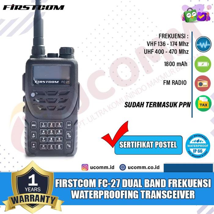 Gambar Firstcom Fc 27 Fc-27 Fc27 Dualband Waterproof HT Firstcom Fc 27 Fc-27 IP66 Vhf Uhf Original Garansi - Satuan dari Ucomm.ID Official Store undefined Tokopedia