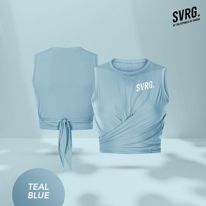 Gambar Svarga Hitch Crop - Baju Olahraga Wanita - Crop Tank Top - Teal Blue, XS dari SVRG Store undefined Tokopedia