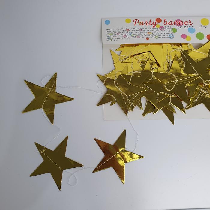Gambar 1 Set Hiasan Renteng Metalik Glitter Bulat Bintang Hati Banner Plastik Kertas Kilap Gantungan Dekorasi Ulang Tahun Gantung Bundar - STAR Gold dari DEPARCEL RIBBON Kota Malang Tokopedia