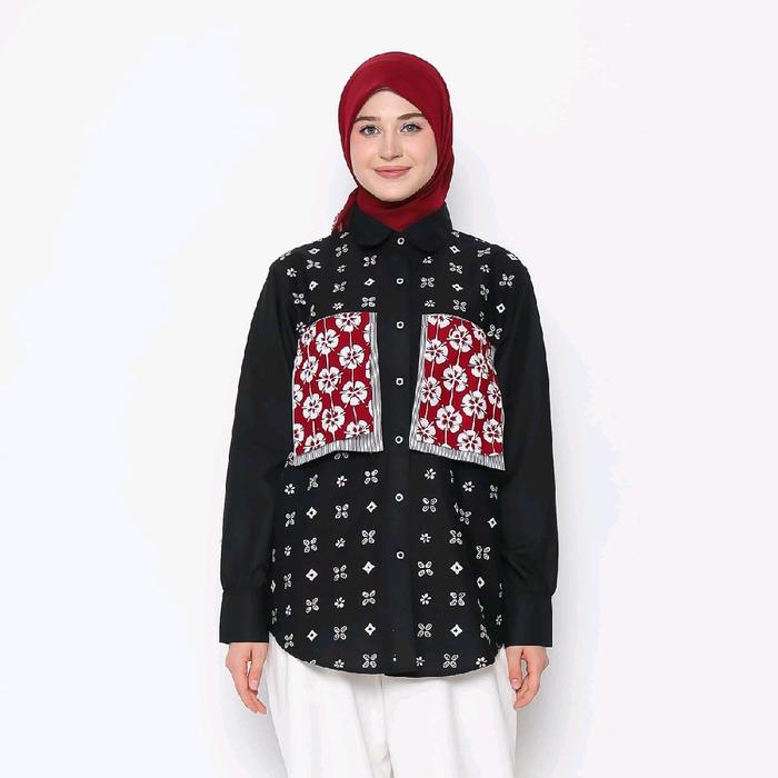 Gambar SAIARA KEMEJA BATIK ZEMIMA HITAM - M, Hitam dari saiara indonesia undefined Tokopedia