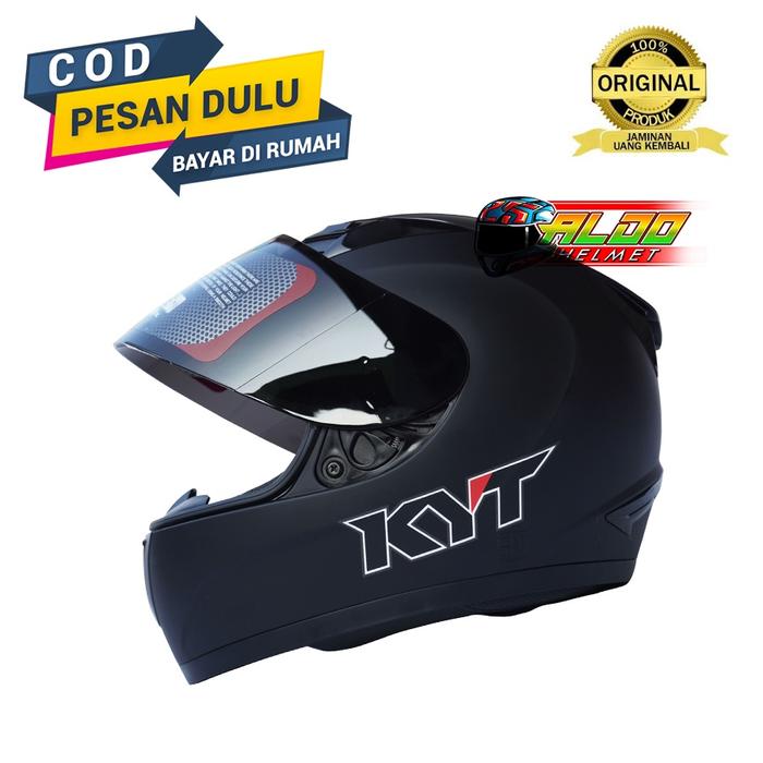 Jual ready HELM KYT R10 BLACK DOFF KACA SMOKE KYT R 10 HELM