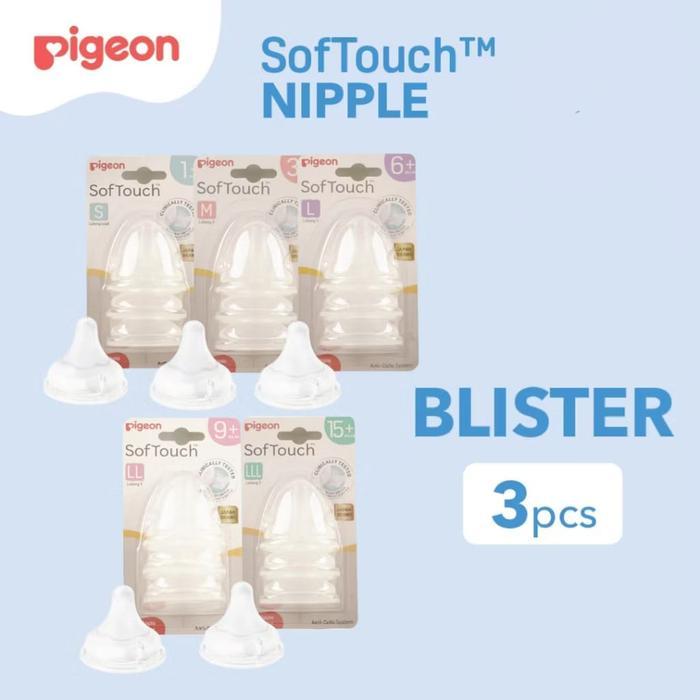 Gambar Moms_ Pigeon Soft Touch Nipple For Wide Neck Bottle | Dot Wideneck Niple Blister 3Pcs Newborn -Gratisongkir - DOT BLISTER 3pcs UK S dari anun ofc undefined Tokopedia