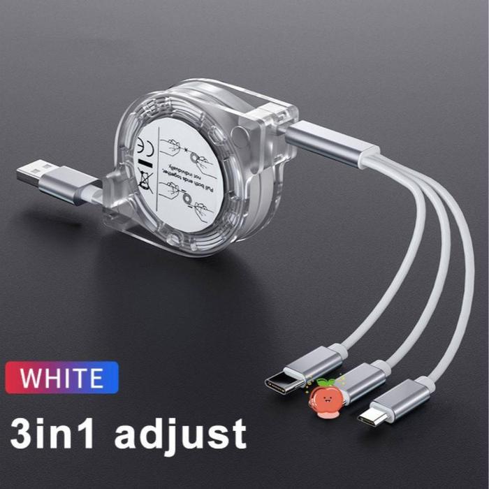 Gambar 3IN1 NANVAN KABEL DATA FAST CHARGING Kabel Pengisi Daya USB Tipe C 1M ALL TIPE HP Dapat Ditarik untuk Ponsel Samsung Xiaomi Huawei, Kabel Pengisian Cepat TPE - abu-abu dari DHCGDS Store undefined Tokopedia