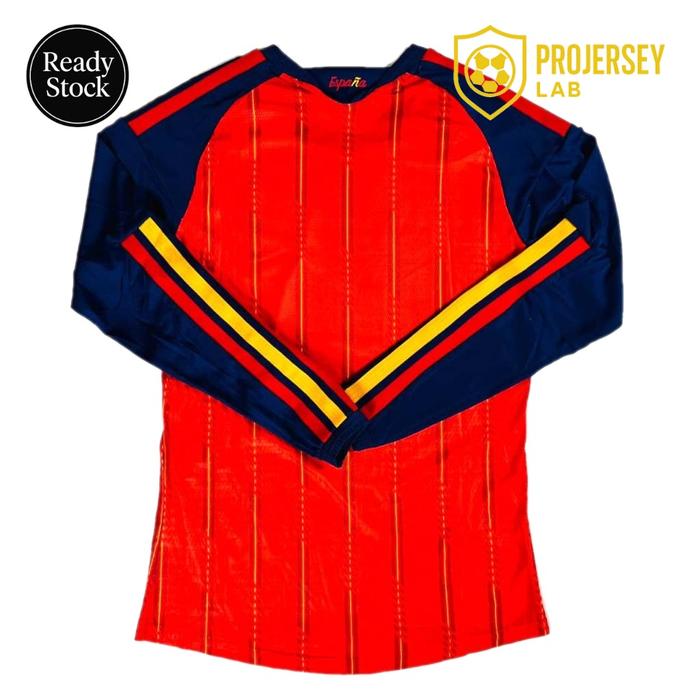 Gambar PLAYER ISSUE | LENGAN PANJANG JERSEY BOLA 2026 SPANYOL HOME PIALA DUNIA BARU - PI LS HOME, S dari ProJersey Lab. undefined Tokopedia