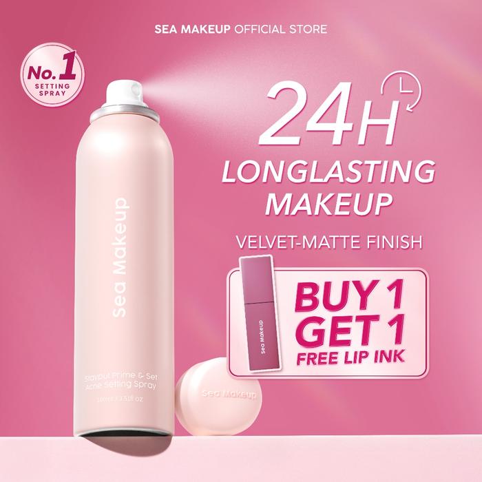 Gambar [Buy 1 Get 1] Sea Makeup 100Ml Stayput Prime & Set  Continuous Setting Spray - Longlasting Makeup 24 Jam Flawless Velvet Finish Fine Mist Spray Primer Matte Makeup Kosmetik Wajah Tahan Lama Oil Control Murah - BUY 1 GET 1!! dari Glowingcantikk undefined Tokopedia