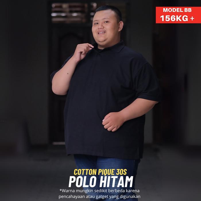 Gambar ICW Polo Shirt Pria Jumbo 2XL 3XL 4XL 5XL 6XL 7XL 8XL 9XL 10XL Bigsize Premium Original Icanwear Distro Kaos Kerah Pendek Dewasa Baju Katun Combed Surfing - Hitam, 5xl (LD 124cm) dari icanwearid undefined Tokopedia