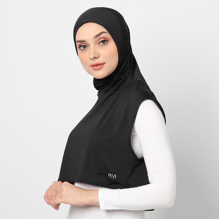 Gambar HIA EveryWear Adeeva Sport Hijab Running Outdoor & Indoor Slim Spandex Hitam - Hitam dari HIA EveryWear undefined Tokopedia