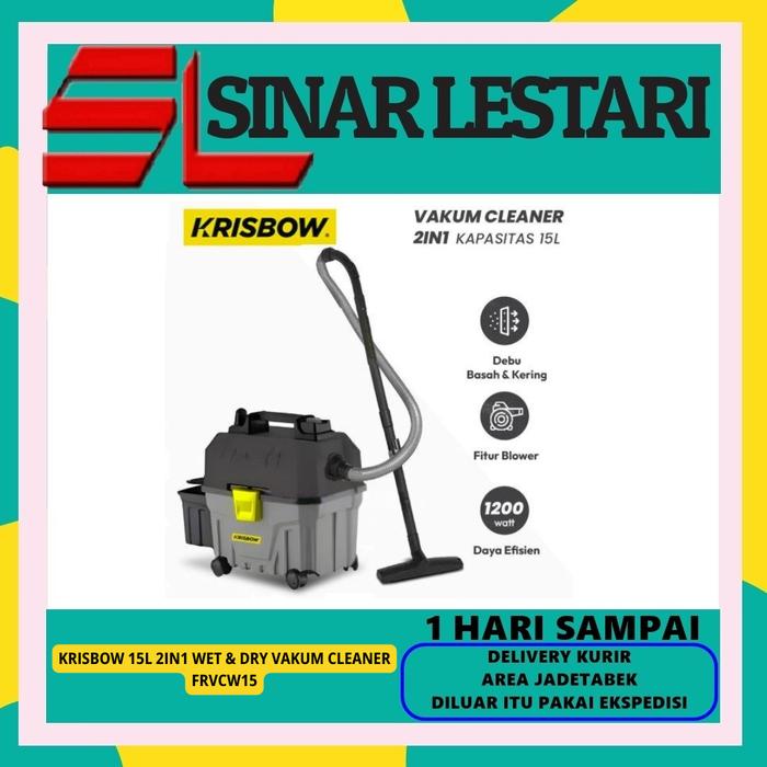 Gambar KRISBOW FRVCW15 PENYEDOT DEBU MULTI FUNGSI 15 LITER 2IN1 WET & DRY VAKUM CLEANER dari Store Sinar Lestari undefined Tokopedia