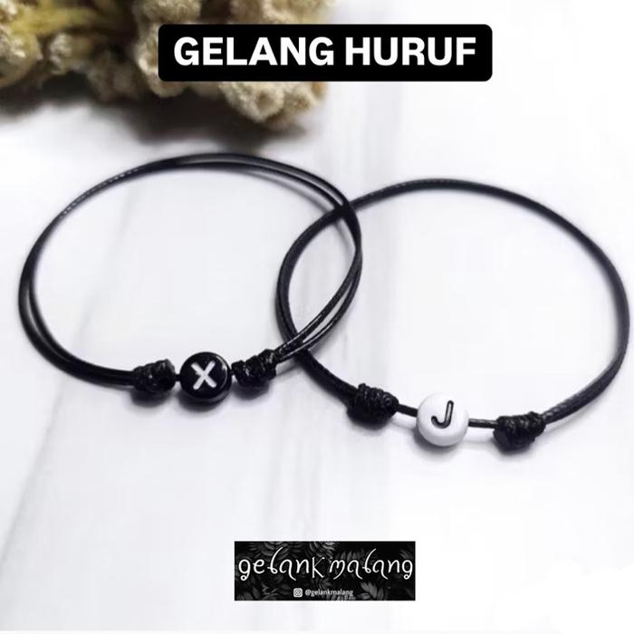 Gambar Gelang Inisial Huruf Keren Pria Wanita Murah A-Z - A, PUTIH dari Gelankmalang undefined Tokopedia