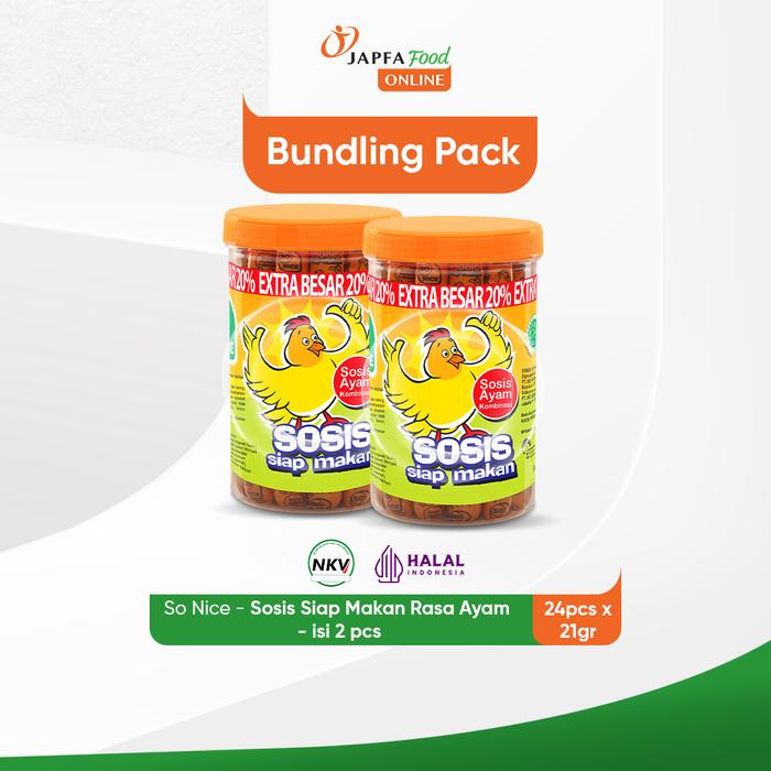 Gambar So Nice Sosis Siap Makan Rasa Ayam 24 Pcs x 21 gr - Isi 2 pack dari Japfa Food Online undefined Tokopedia