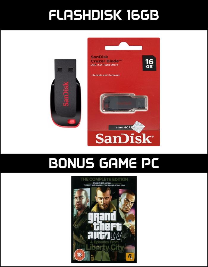 Gambar Flashdisk Sandisk 16GB (Bonus Game PC Grand Theft Auto IV The Complete Edition (GTA IV)) dari IRUSoft undefined Tokopedia