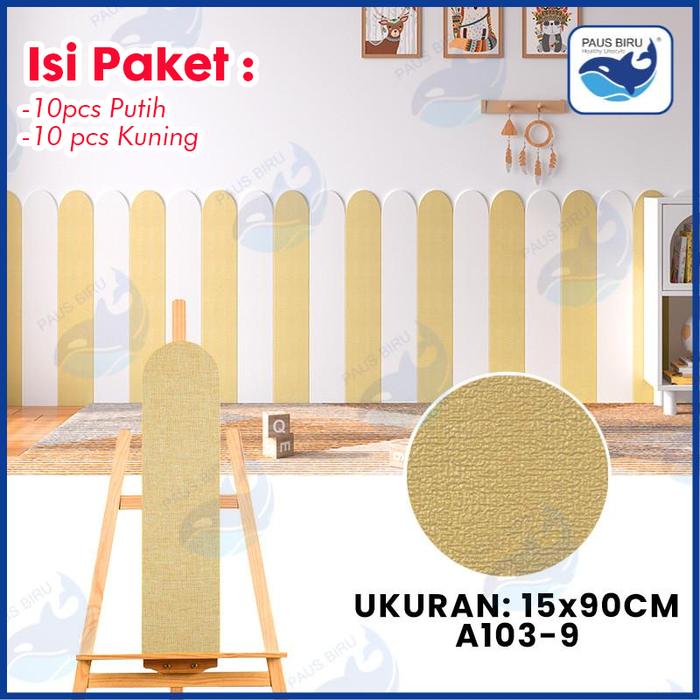 Gambar PAKET 20 LEMBAR - Self Adhesive Wall Sticker Wallpaper Foam Pelapis Dinding Anak Anti Air & Tahan Lembab Alumunium Foil Stiker Tempel - PAKET KUNING BEIGE dari Paus Biru Indonesia undefined Tokopedia