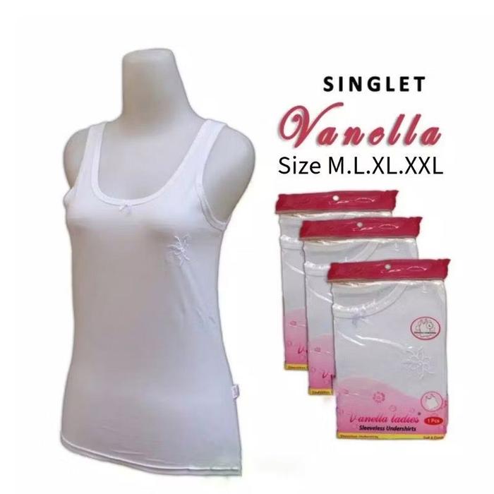 Gambar Singlet Vanella - Kaos Dalam Wanita Dewasa Kamisol Tanktop Perempuan Pakaian Katun Putih adem |tanktop putih - 1 pcs, M dari Kimberlystore1 undefined Tokopedia