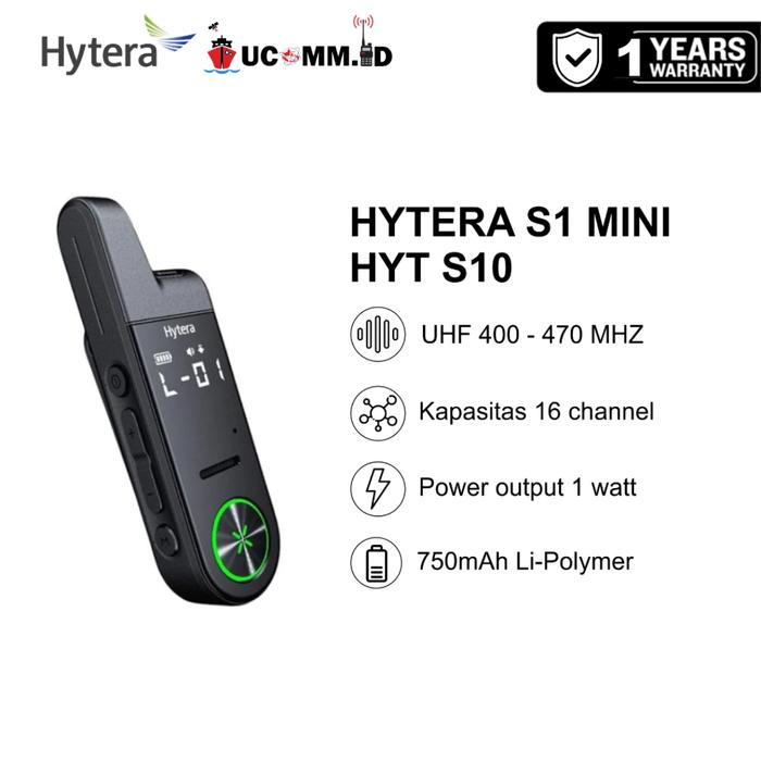 Gambar Hytera S1 Mini Series UHF 400Mhz HYT S10 HT Analog Original Garansi Resmi - Satuan, tanpa charger dari Ucomm.ID Surabaya undefined Tokopedia