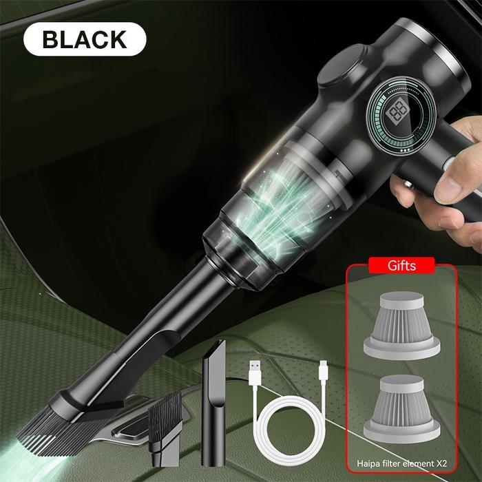 Gambar JAMAY V03 Vacum Cleaner Portabel 29000PA Vacum Cleaner Mobil Mini  HEPA Filter Wireless Alat Penyedot Debu Tanpa Kabel HEPA Filter Rechargeable V03 Listrik Vacuum Hijau Hitam Membersihkan - black dari JAMAY.ID undefined Tokopedia