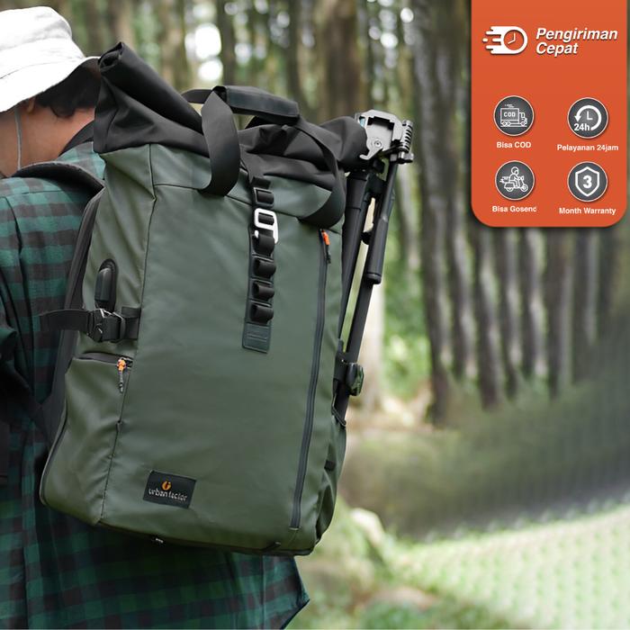 Gambar Tas punggung Laptop Kerja pria Ransel Pria URBAN FACTOR LANSPRESADO - Army dari Urban Factor undefined Tokopedia