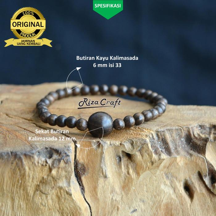 Gambar Gelang Tasbih Kayu Kalimasada Kalimosodo Karimun Jawa 33 sekat Bulat dari Watu Kayu Craft undefined Tokopedia