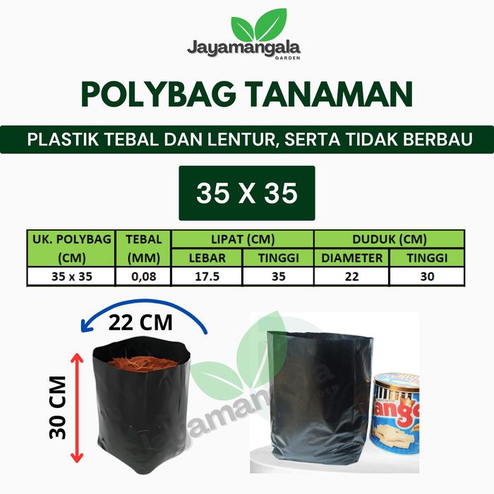 Gambar Polybag Tanaman 1KG 35x35 40x40 45x45 50x50 60x60 Plastik Polibag Hitam Benih Sayur - 35x35 1KG ± 50 Pcs dari Jayamangala Garden undefined Tokopedia
