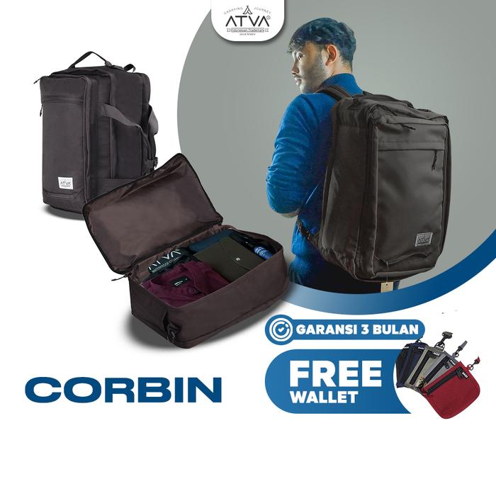 Gambar Tas Ransel Punggung Backpack 3 in 1 Traveller ATVA Corbin Brown dari ATVA Official Store undefined Tokopedia