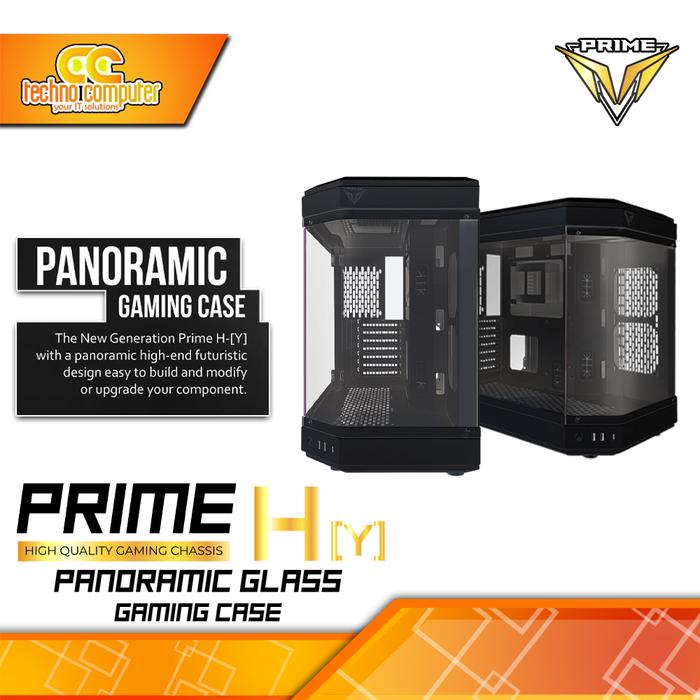 Gambar CASING PRIME GAMING H-[Y] - Panaromic Glass ATX Tempered Case - Hitam dari Techno Computer Bali undefined Tokopedia