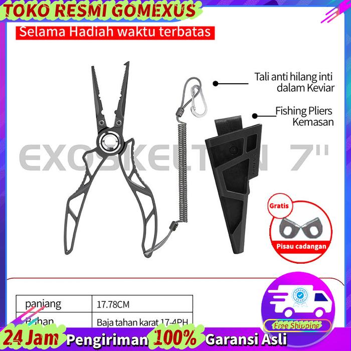 Gambar Gomexus Fish Lip Grip Aluminum Alloy Tang Kail  Fish Clamp Plier Fishing Tool Tang Pancing IW18 Alat Penjepit Mulut Ikan Fish Grip Weigh - Fishing Pliers dari Gomexus IDN undefined Tokopedia