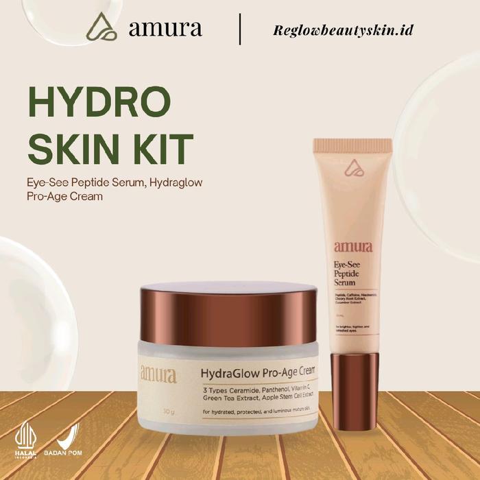 Gambar Amura Hydro Skin Kit 2 Item Menghidrasi Kulit Wajah, Mengurangi Kerutan & Mata Panda ( Eye Serum + HydraGlow Cream ) dari Reglow Beauty Skin Id undefined Tokopedia