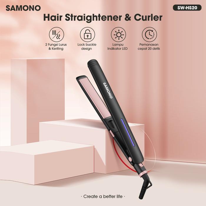 Sw Hs20 Promo (Mega 7.7) SAMONO Catokan Rambut 2in1 Lurus & Keriting – LED ...