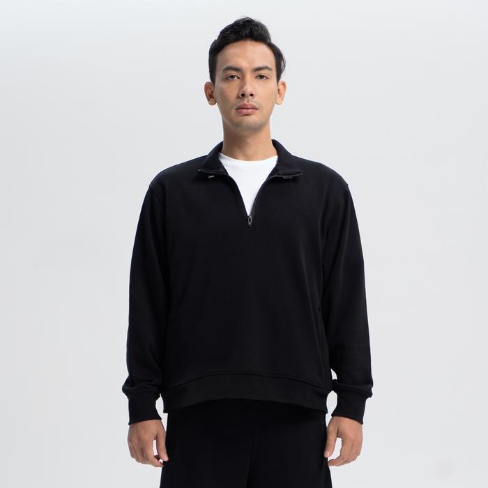 Gambar KOZE EaseFlow Half Zipper Sweater All Color - Sweater Half Zip All Color - Black, S dari koze shop undefined Tokopedia