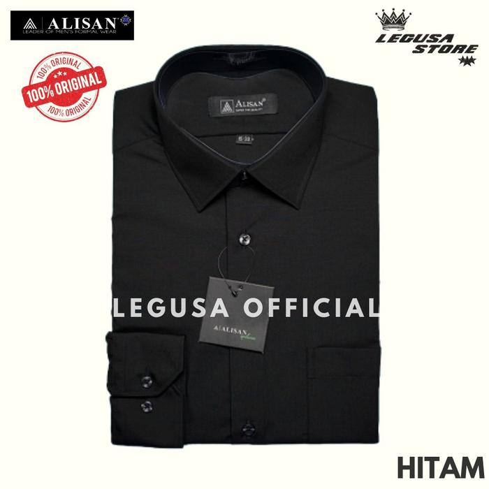 Gambar Kemeja Alisan SLIM FIT Pria  Kemeja Formal  Kemeja Pria Lengan Panjang - Hitam, 14,5 (S) dari LEGUSA SUPER GROSIR undefined Tokopedia