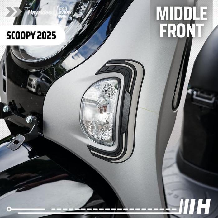 Gambar Hayaidesu Scoopy 2025 Body Protector MIDDLE FRONT Cover - ABU dari Hayaidesu Indonesia undefined Tokopedia