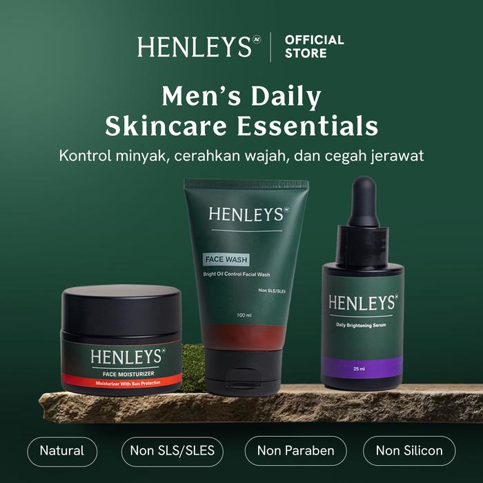 Gambar Henleys Men’s Daily Skincare Essentials | Facial Wash | Moisturizer | Brightening Serum | Mengontrol Minyak, Mencerahkan, Melembabkan Kulit, Melindungi dari Sinar UV, Mencegah Jerawat - B-DAILY-SKIN dari Henleys.id undefined Tokopedia
