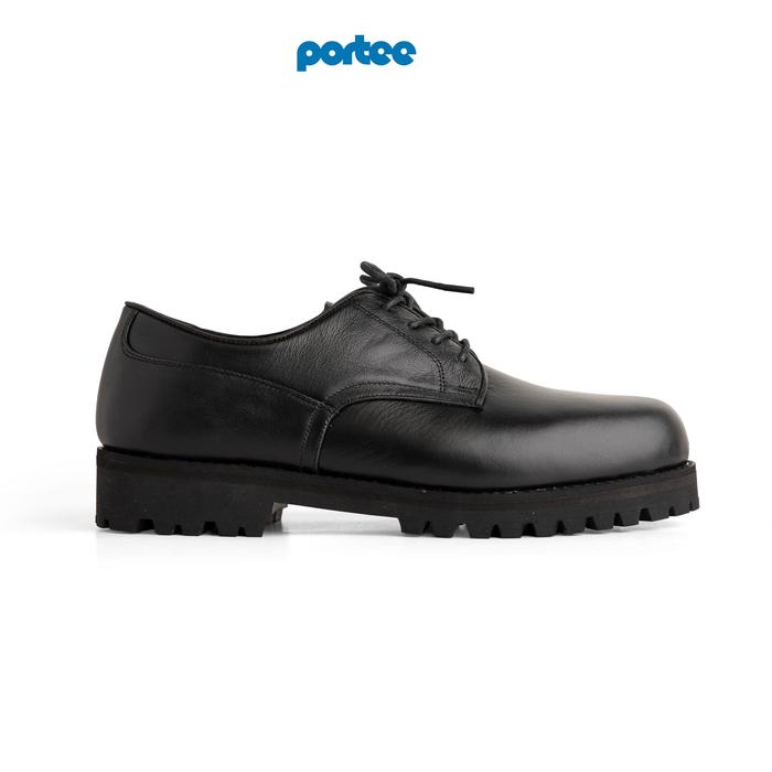 Portee Goods Sepatu Kulit Casual Pria Chunky Derby Hitam 39 - Main Image
