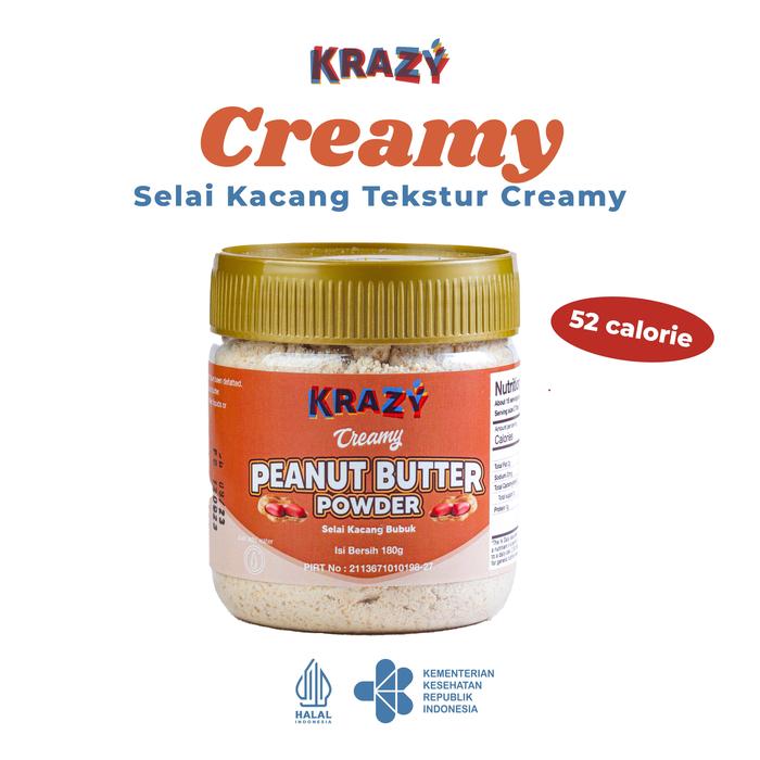 Gambar Krazy Peanut Butter Powder Selai Kacang Bubuk Rendah Kalori  Bebas gula - Creamy 180 gr dari Krazy Food Indonesia undefined Tokopedia