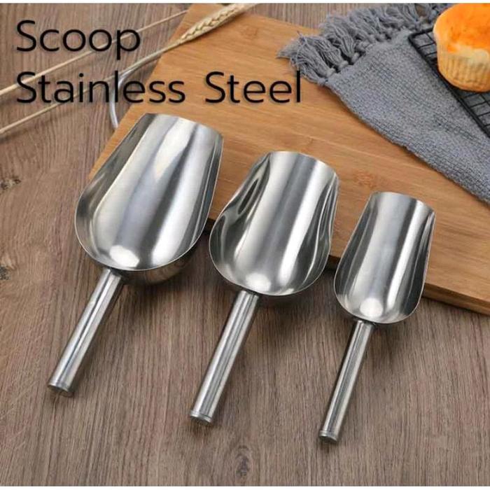 Gambar Sekop Centong Es Batu Kristal & Tepung Steinles / Serok Skop es teh Jumbo Cafe Restaurant Kitchenware - Medium ( M ) dari Cahayarezekihomestore_NEW undefined Tokopedia
