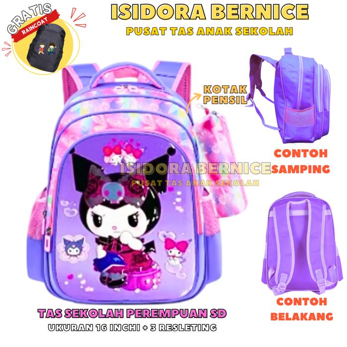 Gambar Pusat Tas Anak Sekolah Perempuan Kuromi SD Karakter Lucu Cantik Imut Untuk Anak Perempuan - 6356 KUROMI RAME UNGU dari Pusat Tas Anak Sekolah undefined Tokopedia