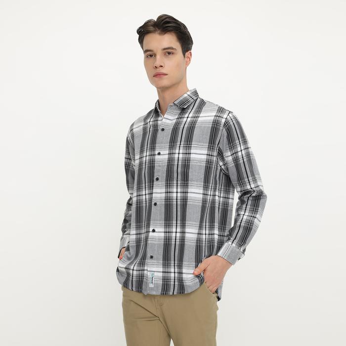 Gambar LARUSSO Kemeja Flannel Tencel Panjang - Grey Black N001 - S dari LARUSSO STORE undefined Tokopedia