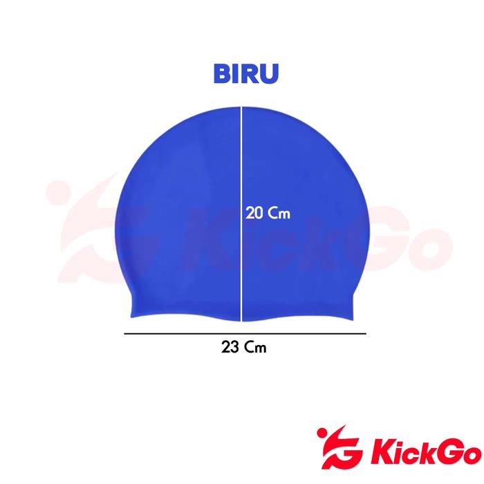 Gambar KickGo Topi Renang Karet Silikon Swimming Cap Penutup Kepala Renang Remaja Dewasa All Size - Topi Renang Biru dari KickGoOfficialStore Kab. Tangerang Tokopedia