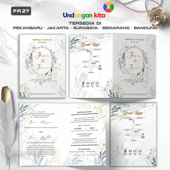 Gambar (100Pcs) Undangan Pernikahan Jasmine - FR 27 dari Undangan Kita undefined Tokopedia