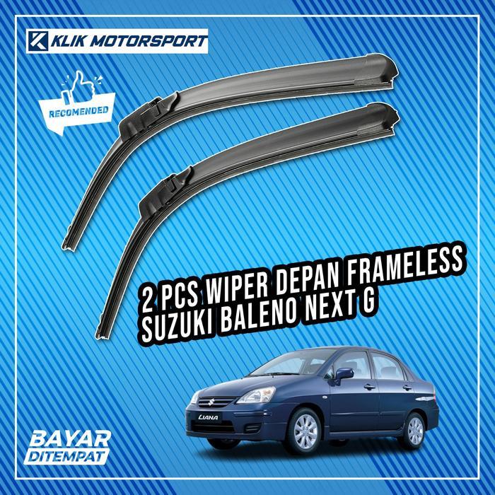 Gambar WIPER SUZUKI BALENO NEXT-G / WIPER MOBIL FRAMELESS - 1 SET DEPAN - 1994 - 2008 dari camaraa shop undefined Tokopedia