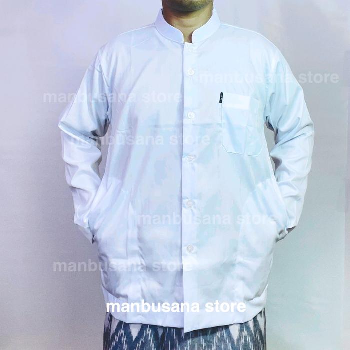 Gambar Baju Koko Almahi Saku Samping Bahan Toyobo Grade A Lengan Panjang Muslim Pria Dewasa Santri - Putih, S dari Manbusana Store undefined Tokopedia