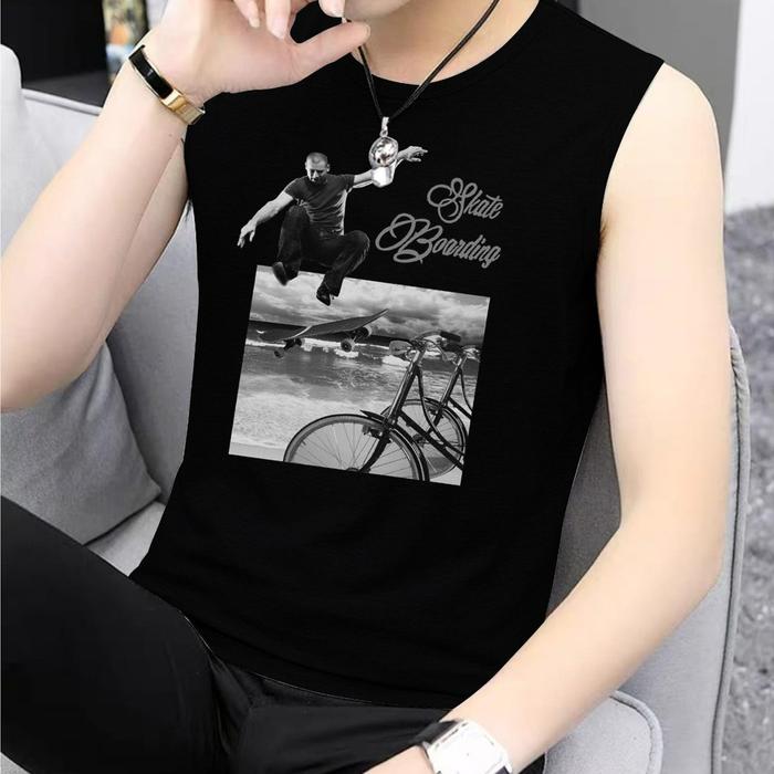 Gambar Kaos Singlet Pria/ Kaos Dalam Pria SKATE/Baju Tanpa Lengan Pria/Singlet Gym Olahraga Keren/Singlet grosir Murah Berkualitas dewasa remaja Distro - HITAM, M dari Idshopp undefined Tokopedia