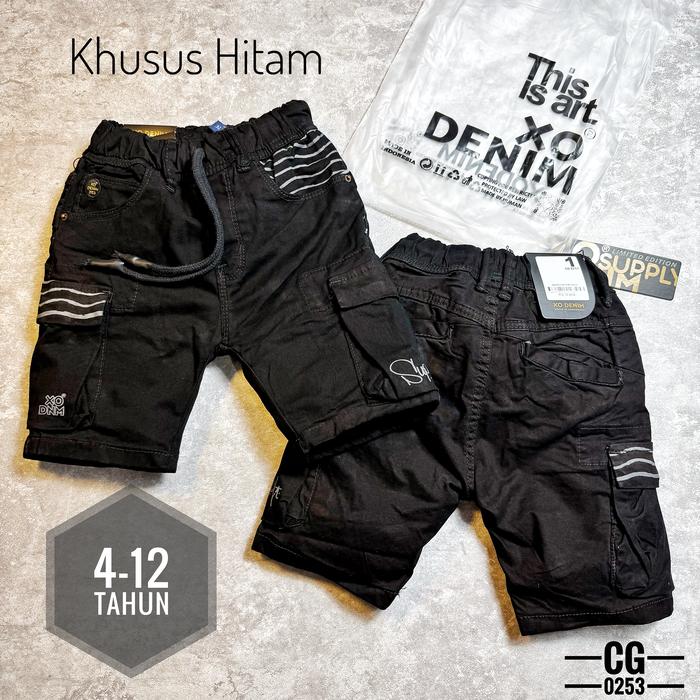 Gambar JKT KIDS CHOICE 4-12 Tahun Celana Pendek Chinos Cargo HITAM Celana Pendek Katun Kargo Anak Laki Laki byXO - HITAM, 1 (4 TAHUN) dari JKT KIDS CHOICE Indonesia undefined Tokopedia