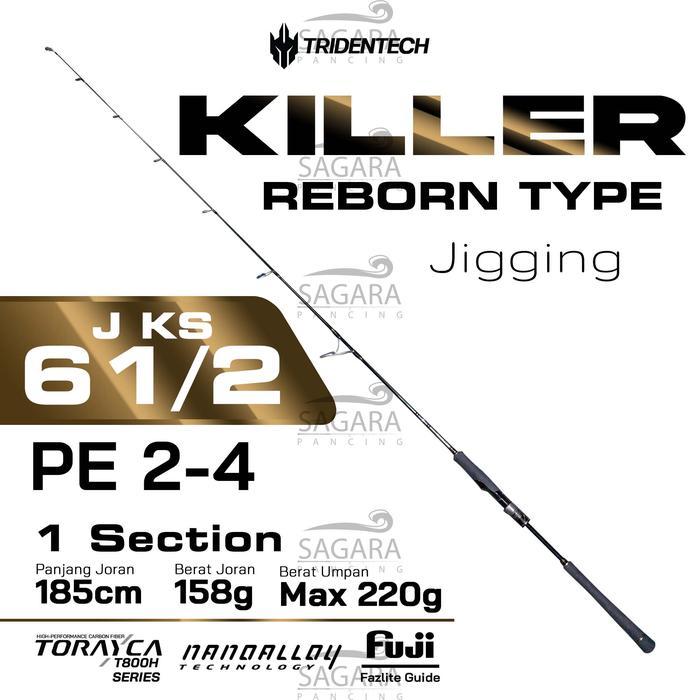 Gambar Joran Tridentech Killer Reborn | Joran Jigging | Joran Dasaran | Ring Sudah Fuji terlaris - J KS-61/2 PE 2-4 SP dari thyayastore undefined Tokopedia